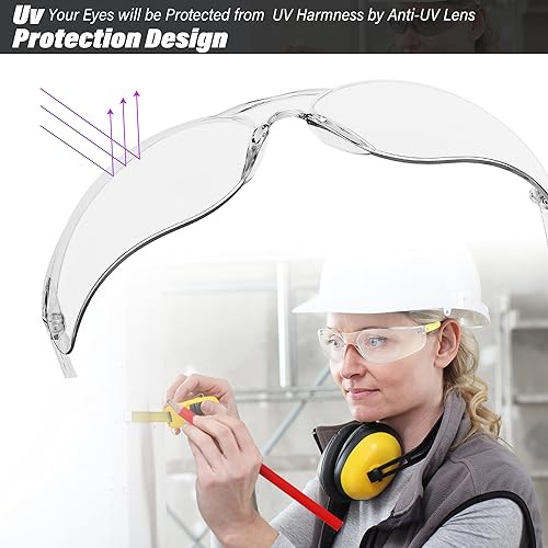 Salfboy Safety Glasses for Men Women ANSI Z87.1 Safety Glasses Bulk Protective Eyewear Scratch-Resistant - color: 30pcs-118-yellow Leg