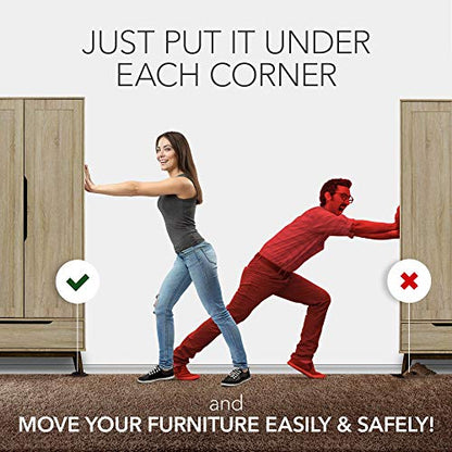 Furniture Sliders for Carpet X-PROTECTOR - 8 PCS 3 1/2" Moving Pads - Reusable Sliders for Heavy Objects on Carpet. Move Your Furniture Easily! - size: 8 PCS 3.5", For Carpet