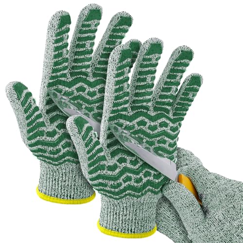 HandLove Cut Resistant Gloves, 100% Food Contact Safe, CE Level 5 Premium Protective Cutting Gloves - color: Green, size: Medium