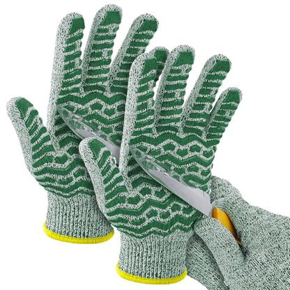 HandLove Cut Resistant Gloves, 100% Food Contact Safe, CE Level 5 Premium Protective Cutting Gloves - color: Green, size: Medium