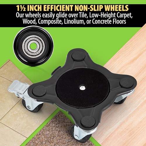 Furniture Movers with Wheels - Set of 4 Heavy Duty Furniture Lifter Tool with 2000 lbs Load Capacity, Easy Sliders Dolly for Moving Appliances, Sofa, Cabinet, and Piano etc (6.3×6.3IN)