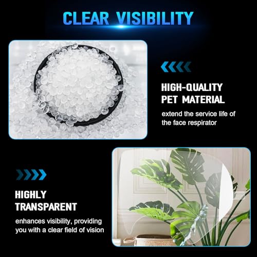 50 Pack Peel Off Lens Cover Compatible for 3M Respirator Masks 6885, 6000, 6700, 6800, 6900 Series, Faceshield Cover Lens, Full Face Mask Protector 9.9" x 5.6", Respirator Face Shield Cover