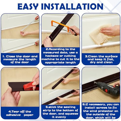 Gisafai 4 Pcs 36'' Metal Door Draft Stopper, Aluminum Door Sweep Mouse Stopper Mice Seal Strip, Noise Blocker Sweep for Keep Rodents Pests Out, Enhanced Weather Sealing, Easy to Install (Brown) - color: Brown