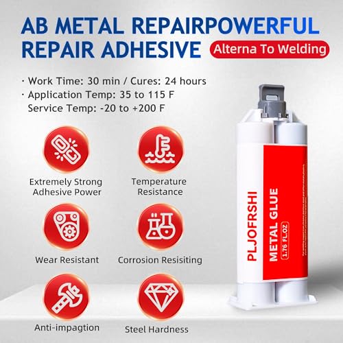 Metal Glue, Heavy Duty 2 Part Epoxy Weld Adhesive, High Strength Waterproof Repair Glue for Metal, Plastic, Ceramic, Fiberglass, Glass, Wood, Automotive, Plumbing, Construction Projects(1.76oz) - size: metal glue 1PCS