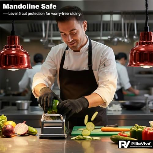 4PCS Cut Resistant Gloves Food Grade Level 5 Protection,Safety Cutting Gloves with Stainless Steel Wire for Kitchen Chefs Butchers Meat Cutting Mandoline Oyster Shucking Garden -Superior Dexterity, L - color: 2pairsblack