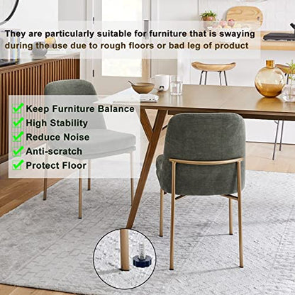 WAFJAMF 24 PCS 5/16‘’ UNC Thread Adjustable Furniture Levelers Screw in Threaded, Adjustable Levelers Feet Screw On Furniture Glide Leveling for Table, Chair, Furniture Legs (5/16‘’-18UNC Thread) - size: 5/16"-24PCS-No Inserts