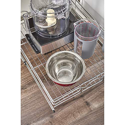 Rev-A-Shelf Kitchen Cabinet Pullout Shelf and Drawer Organizer Slide Out Pantry Storage Basket in Multiple Sizes, 21 x 20 In, 5WB1-2120CR-1 - size: 21" W X 20"d, style: Single Tier