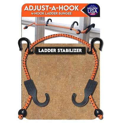 Holden USA - Adjust-A-Hook Ladder Bungee - Ladder Stabilizer Hook – Secure Ladder Safety Support for Roofs, Gutters, and Painting Prep – Durable Ladder Hook Attachment for Roofing and Gutter Work