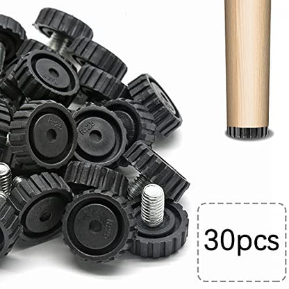 Zorfeter 30 Pcs Screw in Threaded Furniture Adjustable Levelers, M8 x 13mm Patio Furniture Glide Leveling Feet for Table, Chair, Furniture Legs - size: ‎M8 x 13mm