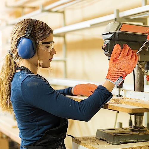 Hercicy 12 Pairs Cut Resistant Gloves Level 5 Protection Safety Cutting Kitchen Cuts Gloves for Chefs Garden - size: Medium