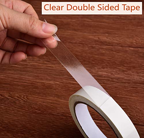 i frmmy Removable Clear Double Sided Sticky Tape - No Residue, 0.7 Inches x 13 Yards (3 Rolls) - size: 0.7 Inches x13 Yards (3 rolls)