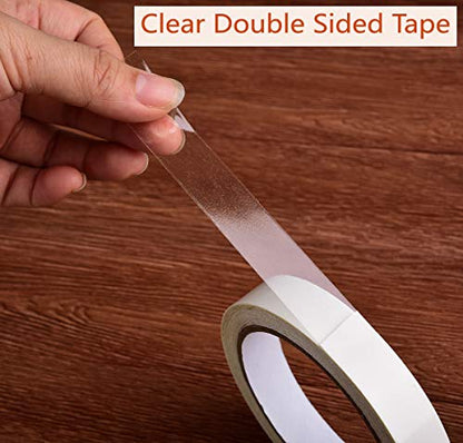 i frmmy Removable Clear Double Sided Sticky Tape - No Residue, 0.7 Inches x 13 Yards (3 Rolls) - size: 0.7 Inches x13 Yards (3 rolls)