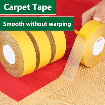CHENYA 2" X 164 Ft,Double Sided Tape Heavy Duty,Strong Carpet Tape with Fiberglass Mesh,Super Sticky Clear Two Sided Tape for Mounting Crafts,Carpet,Picture,Wallpaper,Balloon - size: 2" x 164FT