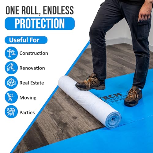 Temporary Floor Protection for Renovation, Painting, Construction - 40" x 90 ft, Covers 300 sqft (10, Pounds)