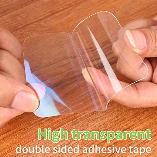 50PCS Double Sided Adhesive Pads for Mounting, 2.36in Two Sided Pre-Cut Square Tape, Sticky Tack Double Sided Tape for Walls Hanging, 2 Sided Nano Wall Mount Heavy Duty Removable Clear 60mm - size: 50pcs 2.36inch X 2.36inch