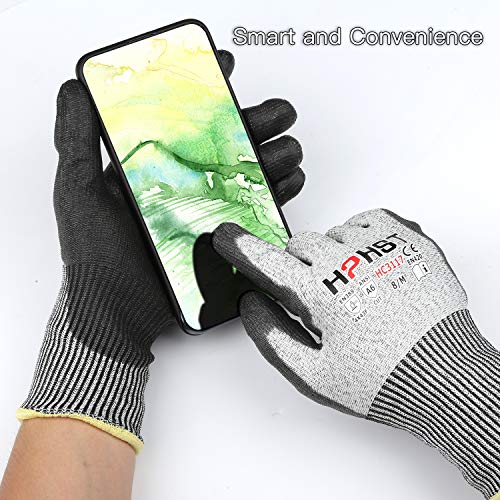 Cut Resistant Gloves Level A6 Cut Proof Work Gloves Smart Touch - color: 1 Pair, size: X-Large (Pack of 1)