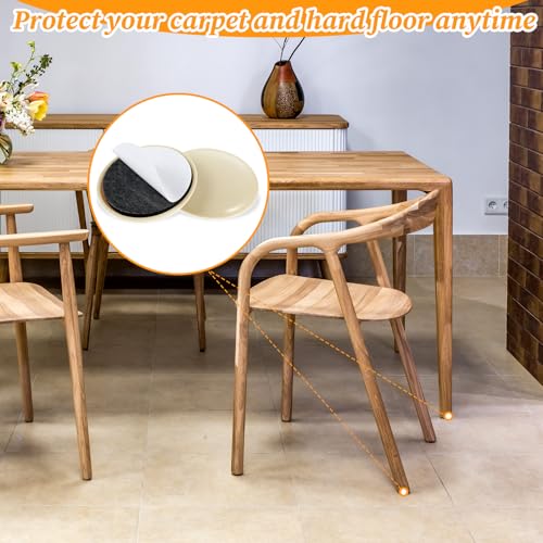 12 Pcs Self-Adhesive Stick Furniture Sliders 2 Inch Furniture Movers Self Adhesive Chair Gliders Furnitures Moving Glides Pads Self Adhesive Gliders for Carpet Hardwood Floors(Round)