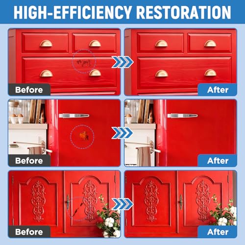 Red Touch Up Paint High-Gloss Apple Red Multi Surface Acrylic Touch Up Paint Pen Scratch Repair for Metal,Wall,Cabinets,Appliances,Wood,Door,Furniture,Enamel 1.5 Fl Oz - color: Red