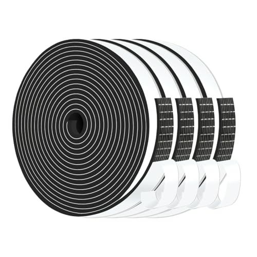 Weather Stripping Door Seal Strip,Air Conditioner Window Seal,Insulation Tape Roll for Insulating Door Frame, Window, Air Conditioner (Black, 1/2 in x 1/8 in x 52 Ft) - size: 1/2 In x 1/8 In x 52 Ft