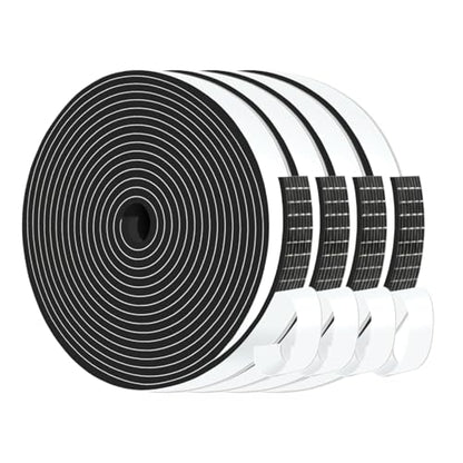 Weather Stripping Door Seal Strip,Air Conditioner Window Seal,Insulation Tape Roll for Insulating Door Frame, Window, Air Conditioner (Black, 1/2 in x 1/8 in x 52 Ft) - size: 1/2 In x 1/8 In x 52 Ft