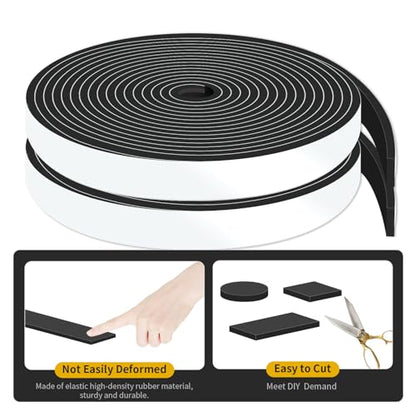 Weather Stripping,Weather Stripping Door Seal Stripping,Strong Adhesive, Lightproof, Soundproof Foam,Door Seal Strip for Door Frame,Window Frame,Sliding Door (Black, 1/2 in x 1/8 in x 26Ft) - size: 1/2 In x 1/8 In x 26Ft