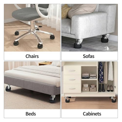 5 Pcs Chair Leg Floor Protectors, Caster Cups Furniture Stoppers for Hardwood Floors, Anti Slip Wheel Stoppers for Quiet & Safe Use