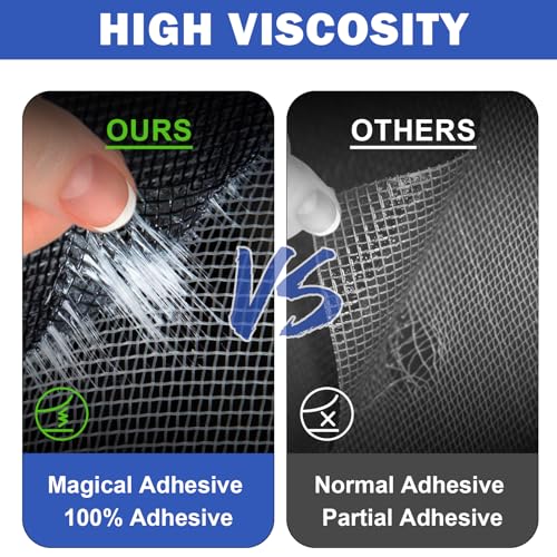 16PCS Window Screen Patch Kit 5"×7" & 4.5"×4.5" – Fiberglass Self-Adhesive Waterproof Mesh Tape for Tears & Holes, Strong Quick Fix for Door Mesh