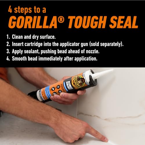 Gorilla Ultimate Sealant Window & Door Caulk, Paintable & Waterproof, 9 oz Cartridge, White