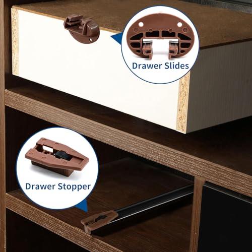 Surf turtle 3 Pack Drawer Slide Track Guide Glide, Center Mount Drawer Replacement Parts Compatible with Kenlin Rite Trak 2 System for Dresser Nightstand - style: 3 Pack