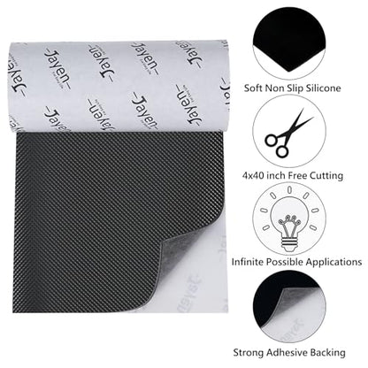 Non Slip Texture Self Adhesive Silicone Cuttable Furniture Pads - Anti-Sliding Rubber Floor Protectors for Any Furniture and Appliances