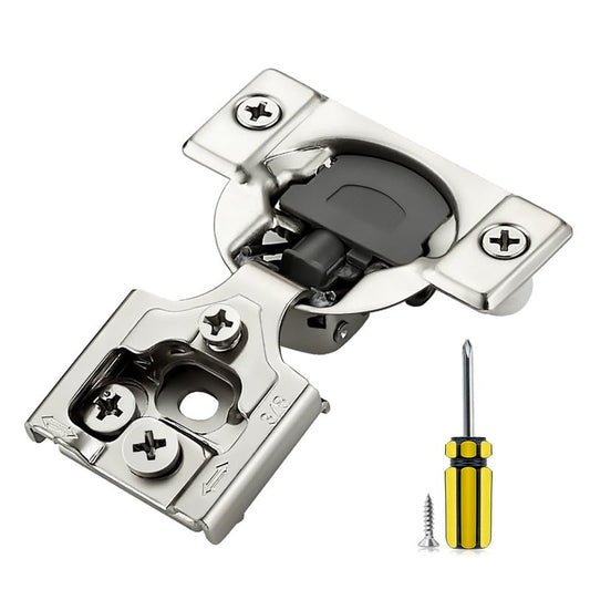 Ravinte 2 Pack 1 Pair 3/8 inch Overlay Soft Close Kitchen Cabinet Hinges Stainless Steel Adjustable Kitchen Hinges Satin Nickel Cabinet Hardware - size: 3/8 inch Overlay