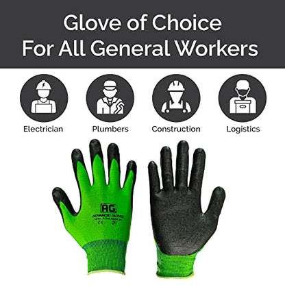 – NiTex P-12 Nylon Nitrile Gloves, Breathable Nitrile Foam Coated Utility Gloves for Insulated Grip, Green, 3-Pair, Medium - color: Green, size: 3 Pairs (Medium)