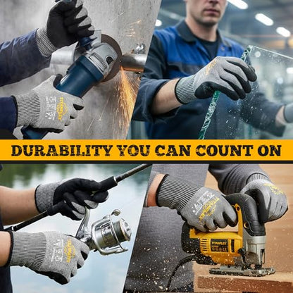 TitanFlex Cut Resistant Gloves ANSI A5, Work Gloves with Sandy Nitrile Grip,Grey - size: Medium