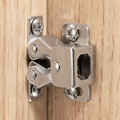Keenkee 4 PCS Cabinet Latch Double Roller Catch Hardware for Cupboard Closet Cabinet Door Latches and Catches, Nickel - color: Nickel 4ps
