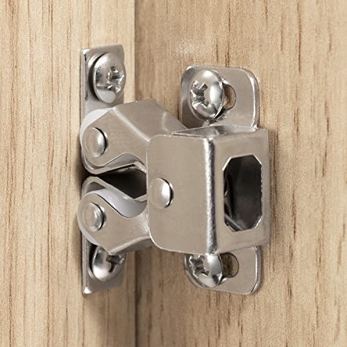 Keenkee 8 PCS Cabinet Latch Double Roller Catch Hardware for Cupboard Closet Cabinet Door Latches and Catches, Nickel - color: Nickel 8ps
