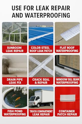 Butyl Waterproof Tape, 4" x 16' Aluminum Foil Sealant Tape for Leak-Proof Patching of Windows, Glass, Boats, Pipes，RV Roof & EPDM Roofs – Silver