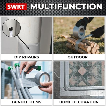SWRT 24-Pack 9 Mil Silver Heavy Duty Duct Tape Strong Adhesive, 2 Inch x 720 Yd Duct Heavy Duty Waterproof All Weather Gray Duct Tape No Residue Sealing & Patching for Indoor&Outdoor Repair - color: Silver