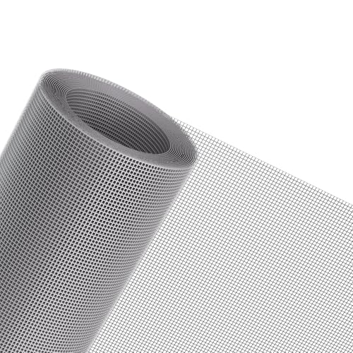 MAGZO Window Screen Replacement Mesh 59"W x 196"L - Pet Resistant Premium & Durable Polyester Screen Door Mesh, Allows Fresh Air in, DIY Repair Kit Includes Tool for Sliding Doors,Windows,Patio, Gray - color: Gray, size: 59 X 196 Inch