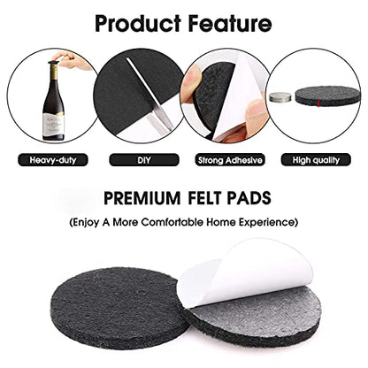 Yelanon Felt Furniture Pads for Hardwood Floors -80 Pcs Premium Felt Pads for Chair Legs, Floor Protectors for Furniture,Black&Beige - size: 80pcs Black&beige