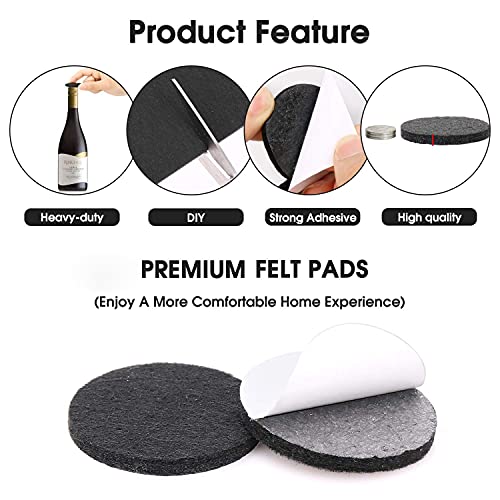 Yelanon Felt Furniture Pads for Hardwood Floors -216 Pcs Premium Felt Pads for Chair Legs, Floor Protectors for Furniture,Black & Brown - size: 216pcs Black&Brown