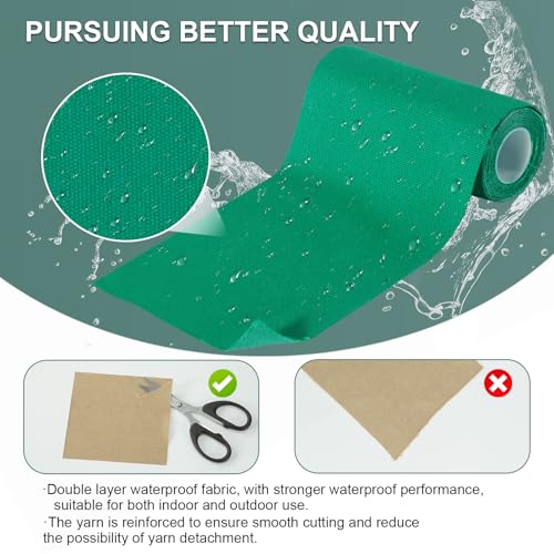 Linen Canvas Repair Tape, 4×63 Inches Green Waterproof Self-Adhesive Patch for Outdoor Gear, Durable Fabric Tape for Boat Covers, Tents, Couch, Sofas, Sun Shades, Awnings, and Lounge Chairs - color: Green