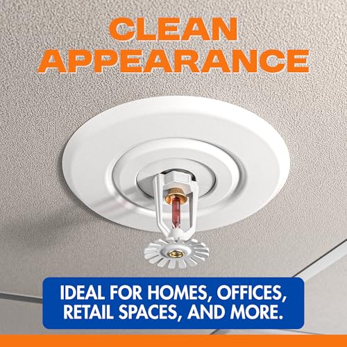 Extension Trim Ring for Recessed Fire Sprinkler Escutcheons - White Oops Ring Cover Holes Up to 5 Inches when Paired with Recessed Escutcheon - Covers Miscuts, Damaged Drywall Around Sprinkler Heads - color: White, size: 1 Pack