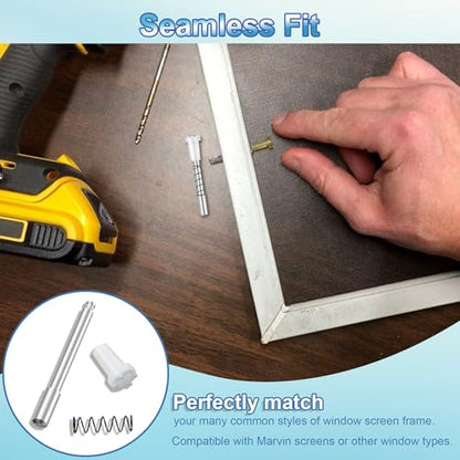 25 Pack Window Screen Plunger Latches with Caps, 5/32" X 1-1/2", Aluminum Window Screen Plunger Pins, Secure Window Screens in Place (White) - color: White