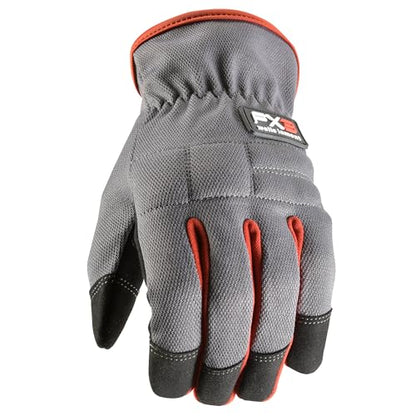 Wells Lamont Men's Work Gloves - 4-Way Stretch Nylon/Spandex - Padded Palms & Knuckles - Touchscreen Compatible - Breathable Mesh - Shirred Elastic Wrist - Ideal for Tool Handling - Gray - L - size: Large