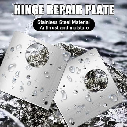 16 PCS Hinge Repair Kit - Cabinet Hinge Repair Plate Stainless Steel Door Hinge Repair Kit for Kitchen Cabinet Hinge Repair Brackets with Mounting Screws and Screwdrivers (16, 3.5"x3.5") - size: 3.5"x3.5"