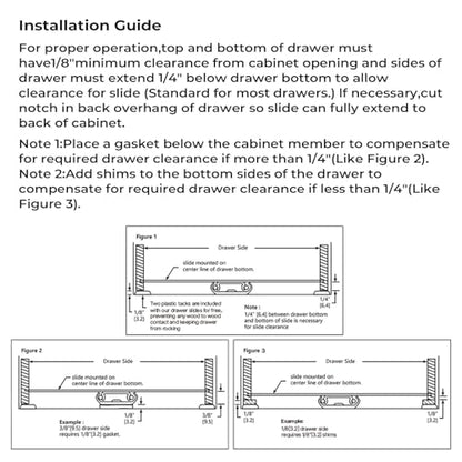 LONTAN 5 Pcs Center Mount Drawer Slides Bottom Mount for Cabinet and Dresser 12 Inch Heavy Duty Drawer Rails 8" Extension Glide Track - size: 12 Inch