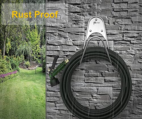 JBscoop Garden Hose Holder Stainless Steel Small Wall Mount Garden Hose Hook, Ideal for Water, Air, Hydraulic Hose, Ropes, Extension Cords Heavy Duty & Rust Proof (1)