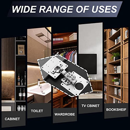 6 PCS Cabinet Hinge Repair Plate, Hinges Repair Fixing Plates, Stainless Steel Cabinet Repair Board, Kitchen Cupboard Door Hinge Repair Brackets Kit, Cabinet Fixing Plate Bracket with Mounting Screw - size: Large & Small