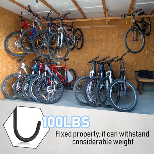 Amyhill 36 Pcs 6 Inch Heavy Duty Bike Hooks for Garage, Bike Hooks Hanger for Wall Bicycle Storage with Hanging Screw Loading Capacity 100 Lbs