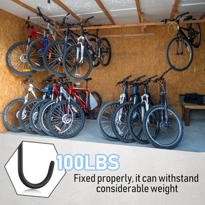 Amyhill 36 Pcs 6 Inch Heavy Duty Bike Hooks for Garage, Bike Hooks Hanger for Wall Bicycle Storage with Hanging Screw Loading Capacity 100 Lbs